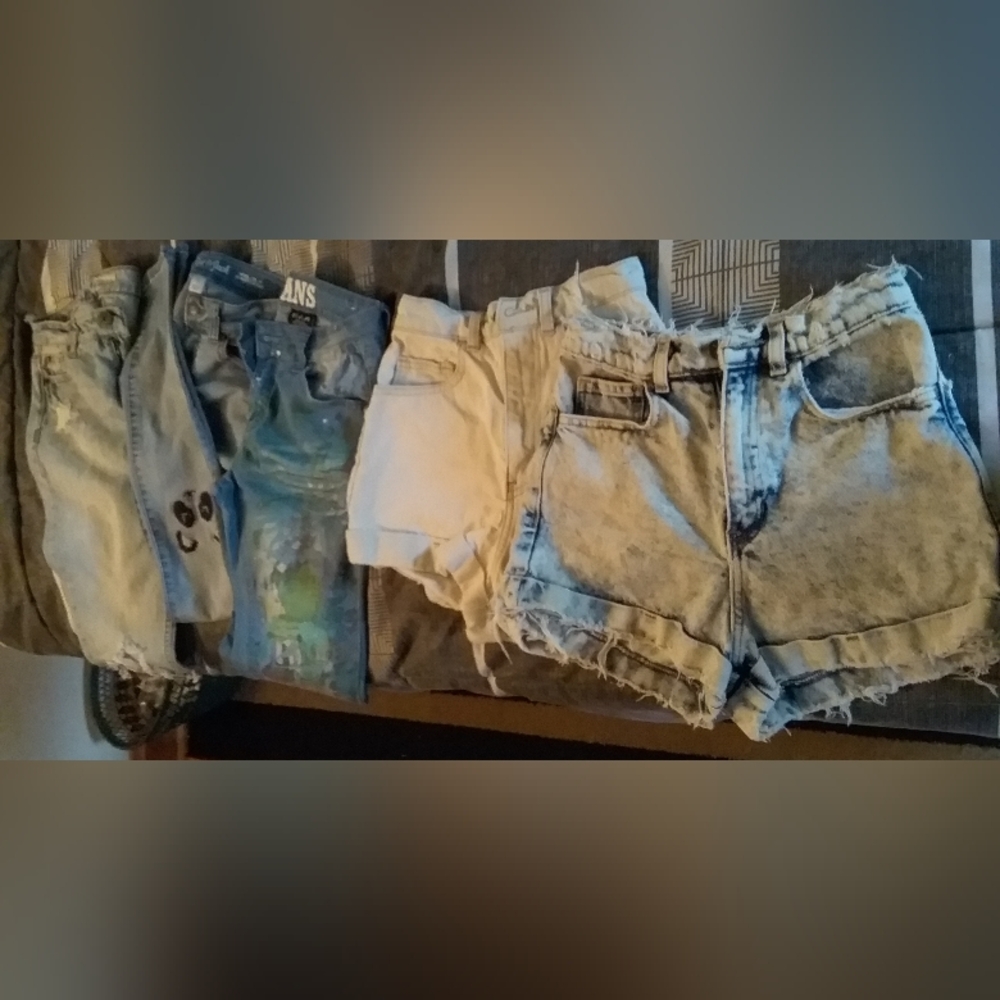 Girls Denim Jeans and American Apparel Shorts 5 Piece Bundle Cat and Jack Jeans